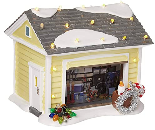 Fenteer Weihnachten Schneedorf LED Ornamente Statue Kunst Landschaft Dekoration Geschenke Miniaturhaus 12,5x10x10cm