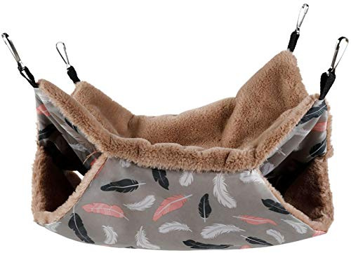 Hamac pour Petit Animal, Double Couche Hamac Animaux, Hamac Et Cage Tunnel pour Hamster, Écureuil, Planeur À Sucre, Accessoires pour Cochons d'Inde, Furet, Tunnel À Suspendre pour Cage