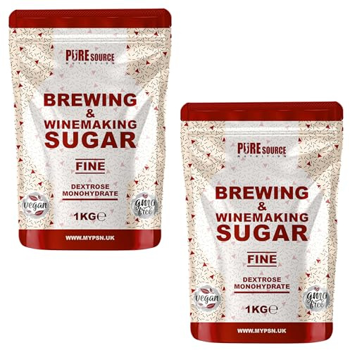Pure Source Nutrition Brewing Sugar (Glucose) 1KG x 2 = 2KG Home Brew Beer, Lager, Cider, Wine, Spirits Kits, Beer Brewing, Wine Making Sugar