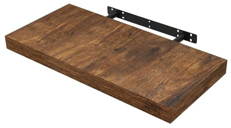 WOLTU Floating Shelf, Wall Shelf, Bookshelf, Wooden Board for Books, Pictures, Decoration, 40x23x3.8cm, Vintage Brown