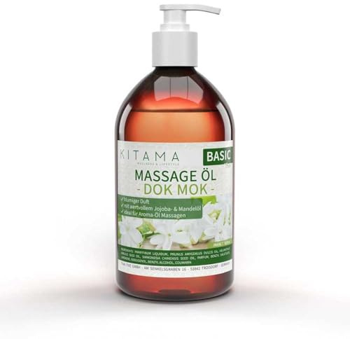 Kitama Huile de Massage aromatique Dok Mok 500ml pour massage thaï bien-être physiothérapie spa wellness