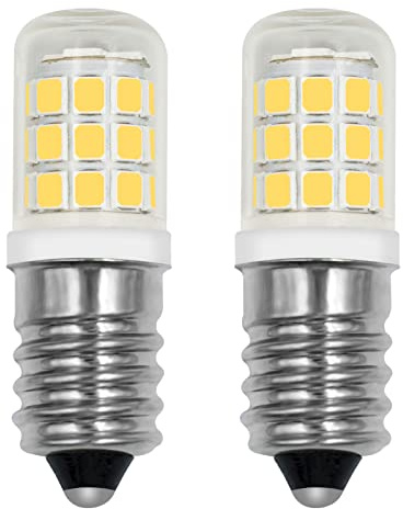 ASAIHKUN LED Kühlschrank Lampen Klarglas Kurze Zylinder E14 2.8W Kaltweiß Entspricht 25W 28W 30W Winzig Gewinde Kleinen Glühbirnen Kompakt 6000K 230V Nähmaschine Licht Nicht Dimmbar (2 Stück)