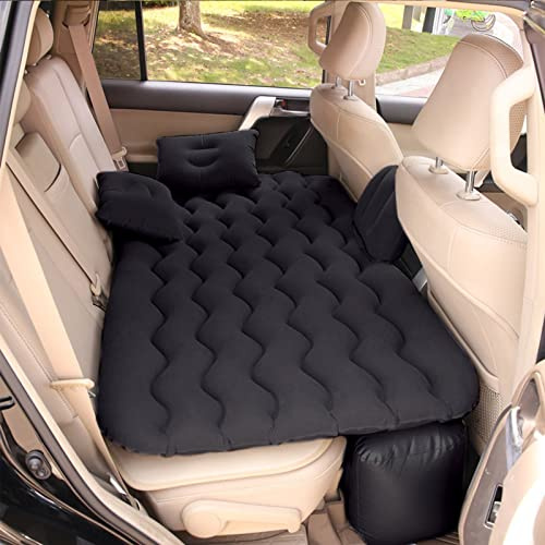 Sinbide Matelas Gonflable avec Oreiller Surélevé, Pompe Électrique Intégrée, Lit Gonflable de Camping, Matelas Pneumatique Comfortable pour l’Extérieur et Le Camping, avec Design Ajustable (Noir)