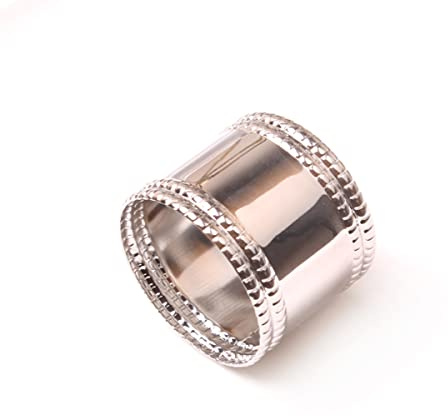 YTGZS Servilleteros De Aro Aro De Servilleta Hebilla Anillos Servilleteros De Metal para Navidad,Boda,Banquete,Cena,Decoración De Mesa Favor,10 Piezas,Estilo Brillante,Plata