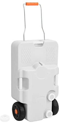 vidaXL Réservoir d'eau à roulettes pour Le Camping 30 L Gris