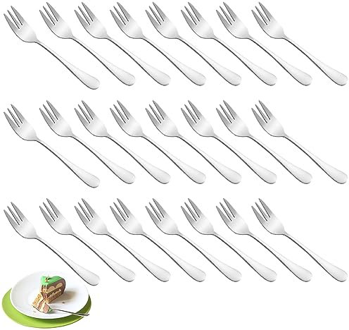 Umllpet Kuchengabeln, 24 Stück Dessertgabeln, Edelstahl Kuchengabel Set, Kleine Gabeln Edelstahl Besteck, 24-teilig Gabel Set Kuchengabeln für Hause Restaurant Kantinen Festspiel 5,47