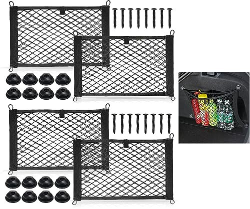 ANROI 4PCS Rete Portaoggetti Auto, Organizer Elastico 35X25CM, Rete di Carico Estensibile per Auto, Roulotte, Camper, Bagagli, Furgoni da Carico, Case Mobili