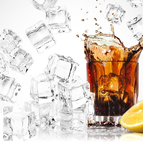 FEIQIAO 50 cubetti di ghiaccio finti trasparenti da 2 cm, in plastica, quadrati, per fotografie, decorazione domestica, riempitivi per vasi, decorazioni per matrimoni