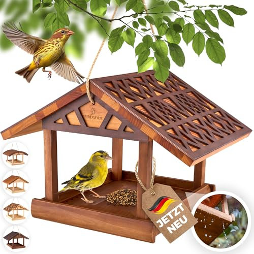 BIRDSOUL Großes Vogelhaus zum Aufhängen wetterfest [Wasserabweisend] XXL Vogelfutterhaus zum aufhängen | Vogelhäuschen Bausatz | Vogelhaus Balkon | Vogelfutterstation | Futterhaus für Vögel hängend