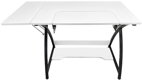 Nähwelt Flach Nähtisch mit Erweiterung, Arbeits-/Bastelplatz, Mehrzwecktisch, Büro- /Computertisch