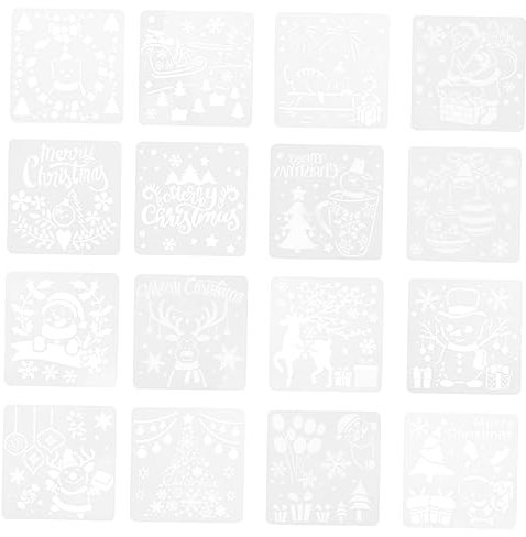 Anneome 16stücke Weihnachtsschablone Aus Pet-material Weihnachtsvorlage Für Malen Und Zeichnen Malschablonen Mit Weihnachtsmotiven Vielseitig Einsetzbar Für Basteln Und Aktivitäten