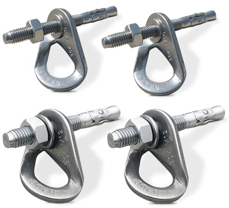YZTONGPAO Perno de anclaje de escalada de acero inoxidable 304, colgador de perno de escalada de 25-30 KN, perno de fijación de escalada M10 y M12, punto fijo seguro, juego de 4 soportes de escalada