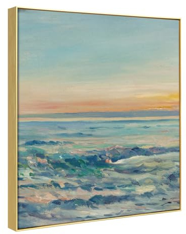FOLKOR DIY Metal Floater Frame for 16x20 Canvas Paintings, 5/6' Deep, Modern Gold Floating Frame for Portrait, Landscape, Living Room, Bedroom, Office Wall Art Decor