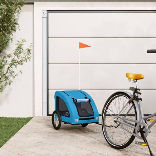 ShGaxin Fahrradanhänger für Hunde Blau Oxford-Gewebe und Eisen, Fahrrad Anhänger, Lastenanhänger, Handwagen, Fahrrad-lastenanhänger, Lastenfahrrad