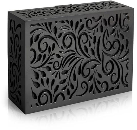Black Decorative Doorbell Cover Box,Weather Protection Housing Modern Black – Sleek Wall-Mounted Decorative Door Bell Cover Plate – Noise-Reducing, Easy to Install (standard seize (7.75” x 6” x 2.75”)