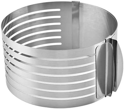 GVRSQZID Tortenring, 2 Stück, 20 cm, 30 cm, verstellbar, rund, Brot, Kuchenschneider, 7-lagiger Schneider, Mousse-Ringform, Backzubehör for Backen von Kuchen, Brot (L)(L)