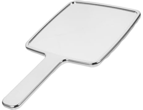 Gatuida Espejo De Mano De Maquillaje De Plata Electrochapada 1 Unidad Tamaño Mediano 13x23x1,2 Cm para Mujeres Portátil para Retoques De Maquillaje Diario