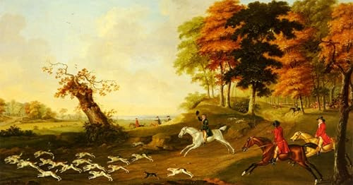 XcBAIHOUD Bekannt Bilder Canvas Wand Kunstdrucken Jagd auf John Nost Sartorius Natur Leinwand Kunst Wanddekoration für Zimmer 60x90cm