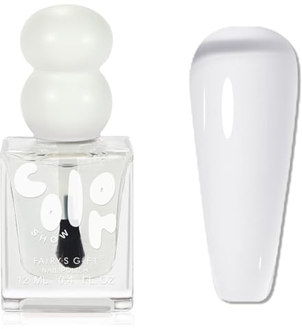 Clear Nail Varnish - 2-in-1 Base and Top Coat Nail Polish - No Bake nail Polish Quick Dry - Transparent Nail Varnish Glossy Shine, 60 Seconds Air Drying, No Chip Long Last, Smooth Strengthening Nail