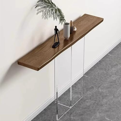 Bestiry Mesa de Consola, Consola de Madera Maciza, mesita Auxiliar para sofá, Estilo rústico para Entrada, Pasillo o recibidor (Nogal, 100 cm/39,4 Pulgadas)