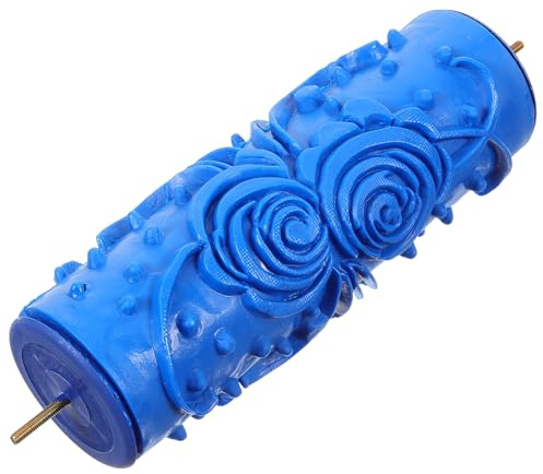 OUNONA Blauer Gummi malerroller mit Blumenmuster Langlebige Strukturwalze für DIY Wanddekoration Einfach zu Verwenden Geeignet für Spachtelmasse und Kreative Streicharbeiten Zuhause