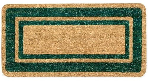 OPIROS Zerbino In Cocco Naturale cm. 50x100 Tappeto Fuori Porta Per Ingresso Condomini Portoni Negozi Uffici (Verde)