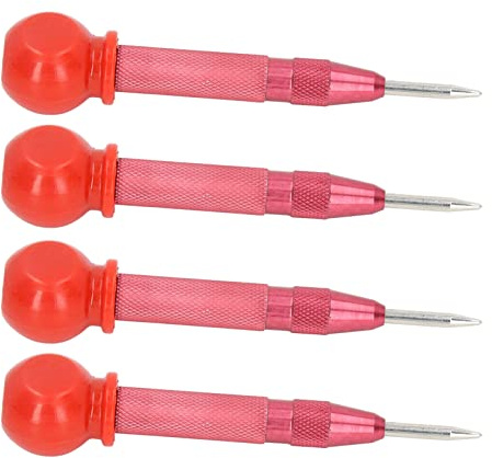 ZAICOLER Set Punzone Centrale Utensile Automatico Durevole e Resistente All'usura per Legno Metallo Vetro 5 Acciaio Rapido 7 Pezzi (rosso)