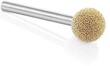 Kutzall Original Fresa a Sfera, Albero da 1⁄8, Grana Fine - Accessorio Falegnameria per Attrezzi Dremel, Foredom, Ryobi. Rivestimento Abrasivo in Carburo di Tungsteno, (9.5mm) Diametro Testa, S-38-EG