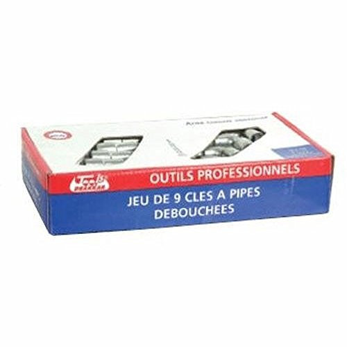 Jeu de 9 clés à pipe débouchées 8 a 19