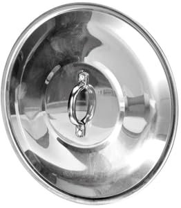 Pentole Agnelli Alluminio 2 mm Coperchio Tondo con Ponticello senza Orlo, Lucido, Argento, 26 cm