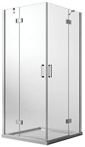 Idralite Cabine de Douche 90x90 CM H190 Transparent avec Easyclean Mod. Flip Porte + Porte Ouverture Pivotante