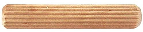 Merriway BH02468 (50 Pcs) Fluted Wooden Dowel, M8 x 30 (5/16 inch x 1.1/4 inch) - Pack of 50 Pieces