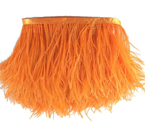 Sowder - Garnitures en frange de plumes d'autruche avec ruban de satin - Pour couture, artisanat, décoration, robe, déguisement - 1,8 m