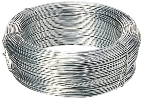 Merriway® BH00322 Galvanised Coated Garden Wire, 0.7mm x 160 Metres (480ft) 21 Gauge .253 inch Thickness, grey