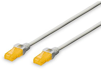 DIGITUS Cable LAN Cat 6A – 10 m – U/UTP sin blindaje – Gris | 10 Gbit/s – PoE+ – AWG 26/7 – LSZH – Cable de red RJ45 – Compatible con Cat 6 y Cat 7