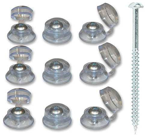 100, 2.5 (60mm) Corrugated PAN Head Roofing 2.5 Screws & 100 Clear Strap CAPS for Clear Sheets