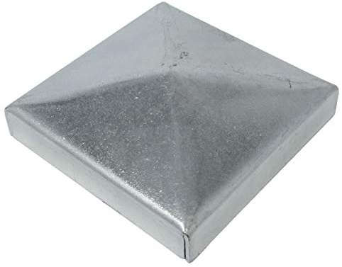 SOTOOLS 10 x Pfostenkappe Pyramide, für Pfosten 50 x 50 mm, Stahl verzinkt | Pyramidenförmige Abdeckkappe zur Pfostenabdeckung.