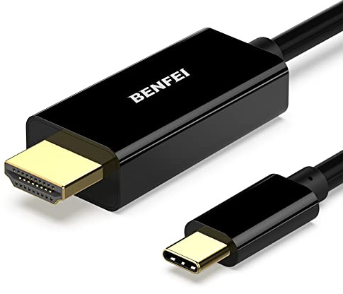 USB typ C (Thunderbolt 3) till HDMI 4K UHD 0,9 m kabel, BENFEI USB 3.1 (USB-C) till HDMI-adapter hane till hane guldpläterad sladd