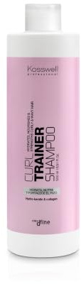 KOSSWELL PROFESSIONAL - Champú Pelo Rizado Curl Trainer, 500 ml, Hidroqueratina Natural y Colágeno, Aporta Elasticidad, Fuerza y Resistencia al Cabello Rizado y Ondulado, Hidratación Profunda Cabello