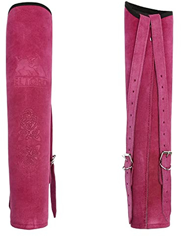elTORO Wild Colorz Big Back, Rückenköcher (Pink) | aus edlem hochwertigen Wildleder mit Dreipunktgurtsystem, für Rechts- als auch Linkshandschützen