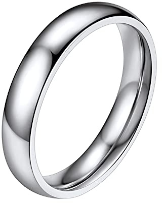 Prosteel Ring för herr dam stål 4 mm storlek 57 unisex enkel ring