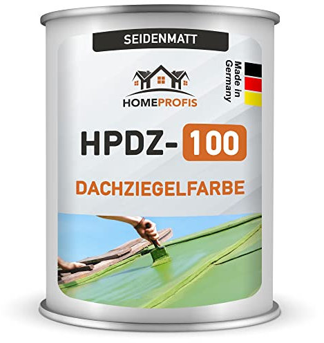 Home Profis® seidenmatte Dachfarbe (5m²) | Gebrauchsfertige 1K Dachziegelfarbe | Lack für Dachziegel & Eternitplatten | UV-stabil | RAL 6002 (Laubgrün) | HPDZ-100