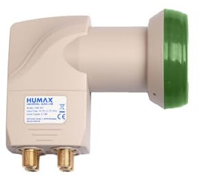 HUMAX Green Power Quad-LNB, 4 Teilnehmer, Satelliten universal LNB, Stromsparend, 4-Fach, LTE-Filter, Wetterschutzgehäuse, vergoldete F-Buchsen, für digitales Fernsehen in HD, Full HD und 4K UHD