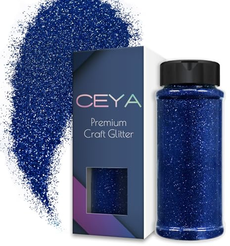 Ceya Ultrafeines Glitzerpuder, 100 g, königsblau, Kunstharz, Glitzer, Basteln, Flocken, 0.2 mm, für Epoxidharz, Tumbler, Schleim, Nagelkunst, Gesicht, Körper, Festival, Hochzeitskarten, Malerei Kunst
