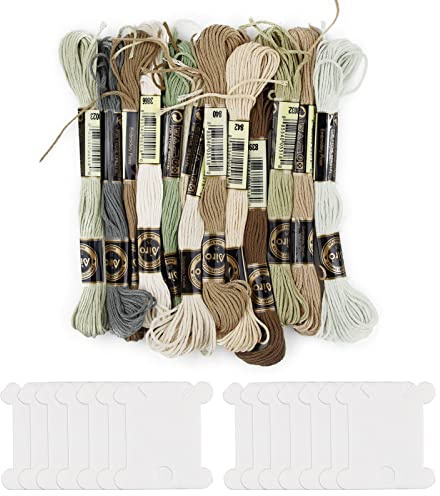SZCXDKJ Brown Embroidery Threads,Sewing Thread Kit Embroidery Threads Brown Series Stitch Floss (14 Skeins Per Pack)