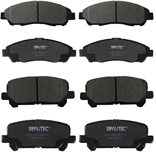 SIPAUTEC-Front & Rear Ceramic Brake Pads Replacement For(2009-2022 Honda Pilot),(2017-2022 Honda Ridgeline),(2007-2016 Acura MDX)