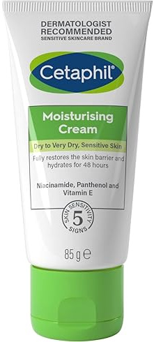 Cetaphil Moisturising Cream for Face, Hand & Body, Travel size, Moisturiser for Dry and Sensitive Skin, 85g, With Niacinamide & Vitamin E, Packaging May Vary