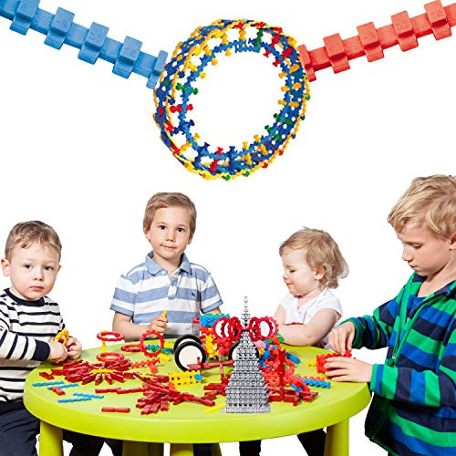 er-stone stecko® - Einsteigerset der Spielbaustein für Mädchen und Jungen - Set aus über 110 Bausteine