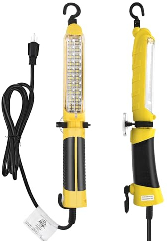 LED Trouble Light with Super-Bright 20 COB LED Light Source, Handheld Corded Work Lights with Strong Magnet, Double Swivel Hook, ETL Listed, Suitable for Car Repair, Machinery and Construction