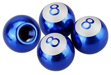 4pcs Billiard Shaped Car Tire Air Caps Cover, 8 Ball Car Tire Valve Stem Cover, Metal Car Wheel Tire Valve Caps Universal Car Tire Stem Covers Aluminum Alloy Wheel Decorative Accessories (blue)